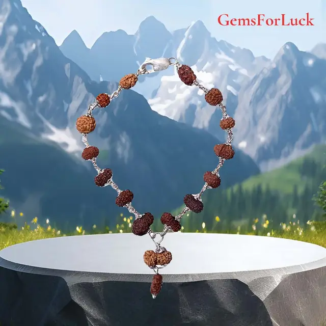 1 -14 Mukhi Rudraksha Silver Bracelet – image 2