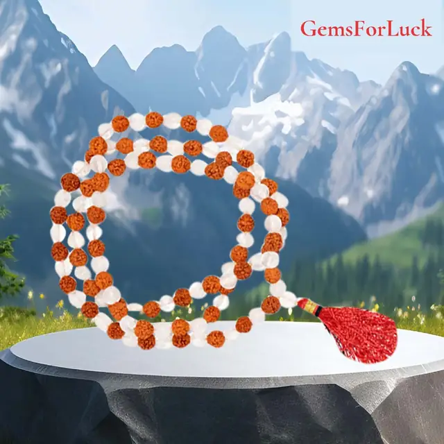 100% Rudraksha & sphatik mala