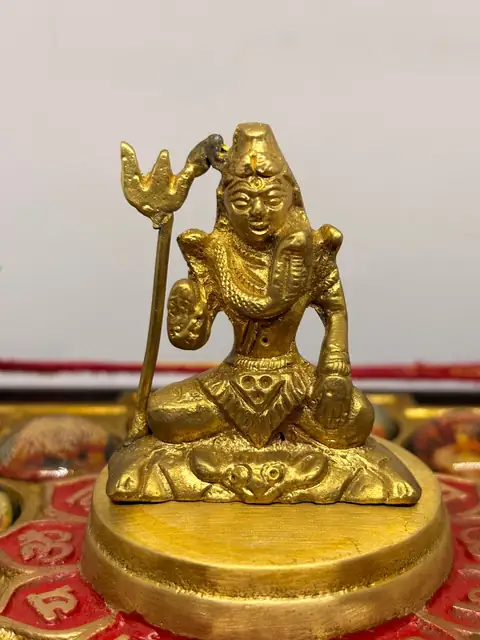 12 Jyotirling Shiva Yantra Chowki in Brass & Wood – Powerful Puja Yantra for Spiritual Energy & Blessings – image 5