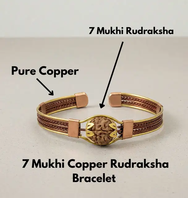 7 Mukhi rudraksha bracelet with copper wire – image 4