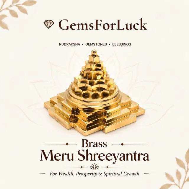 Brass meru Shree Yantra. 3D Maha Meru Shri Yantra for Pooja, Vastu & Prosperity