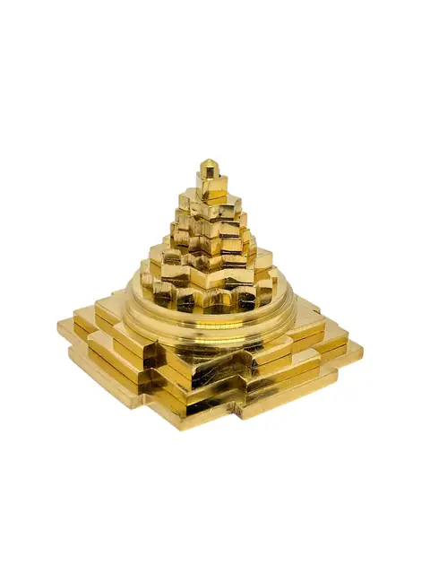 Brass meru Shree Yantra. 3D Maha Meru Shri Yantra for Pooja, Vastu & Prosperity – image 3