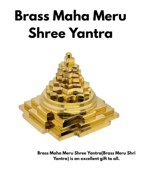 Brass meru Shree Yantra. 3D Maha Meru Shri Yantra for Pooja, Vastu & Prosperity – image 4