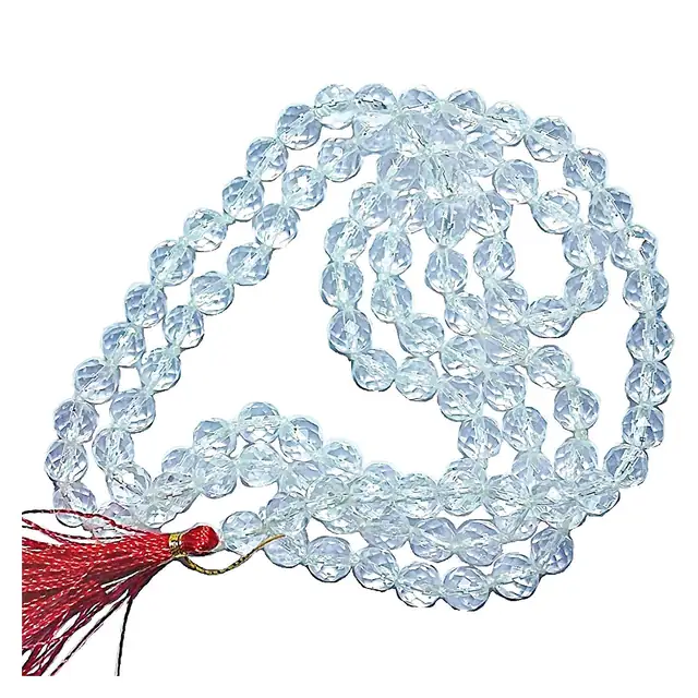 Diamond Cut Rock Crystal Sphatik Mala – image 3