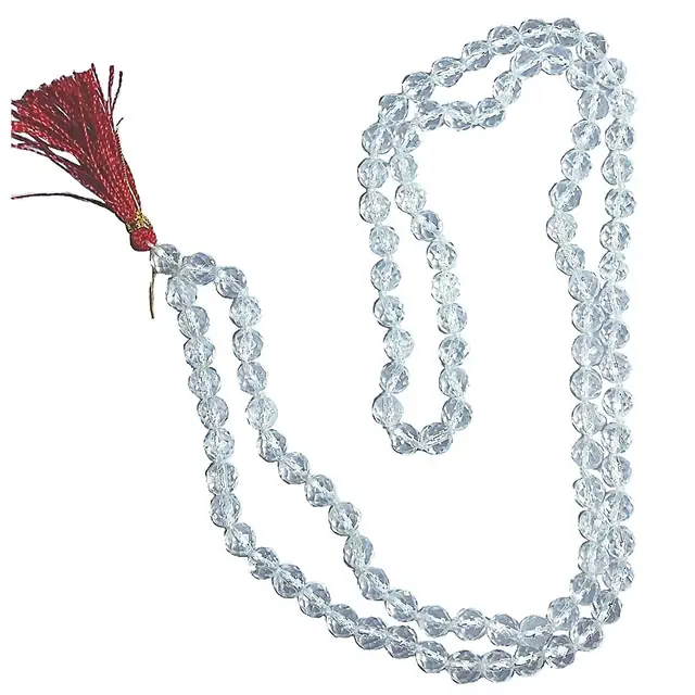 Diamond Cut Rock Crystal Sphatik Mala – image 4