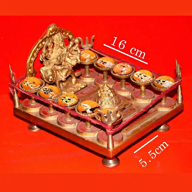 Dus Mahavidya Yantra Chowki in asthdhatu – image 3