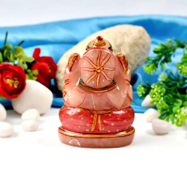 Ganesha Idol In Rose Quartz – image 3