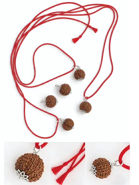 GemsForLuck 5 Mukhi Rudraksha Pendant SET OF 5 – image 3