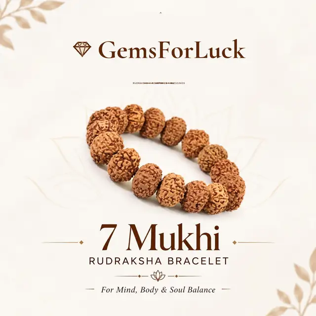 GemsForLuck 7 Mukhi Rudraksha Bracelet