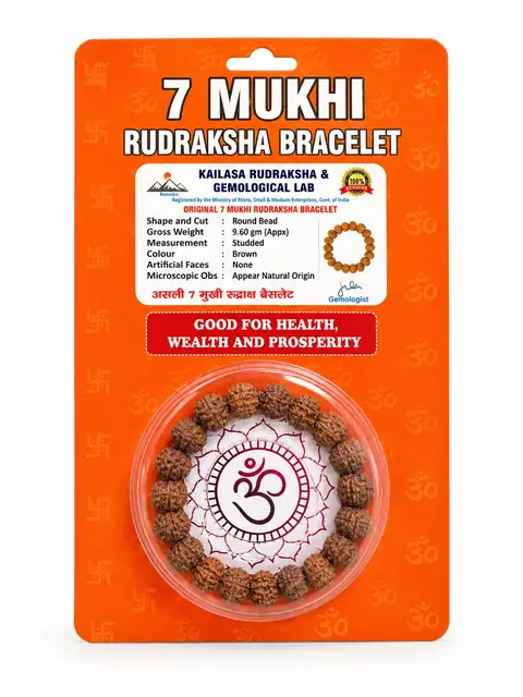 GemsForLuck 7 Mukhi Rudraksha Bracelet – image 3