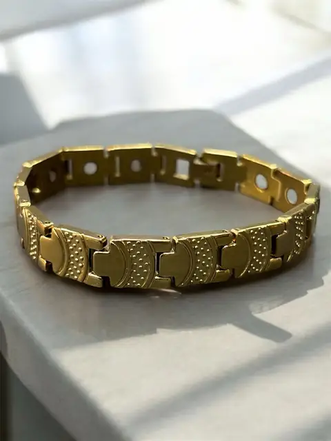 GemsForLuck Bio Magnetic Double Tone Titanium Bracelet for Men & Women – image 3