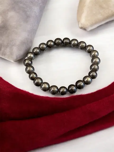 GemsForLuck Natural Pyrite Bracelet AAA Grade Lab-Certified Original Stretchable 8mm Faceted Real Crystal Unisex Bracelet For Prosperity, Abundance & Manifestation – image 4