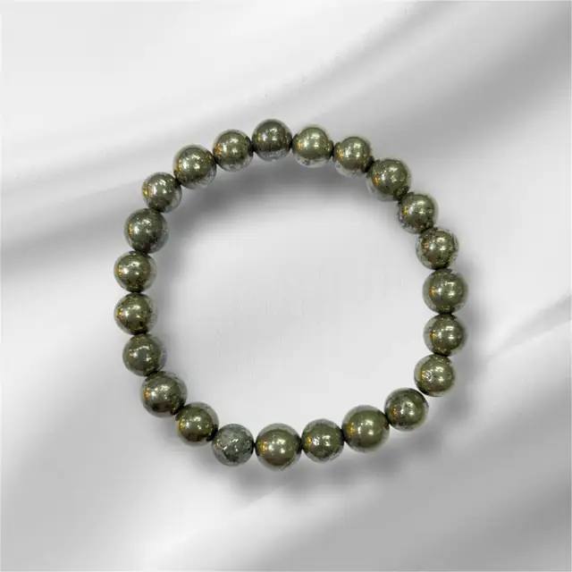 GemsForLuck Natural Pyrite Bracelet AAA Grade Lab-Certified Original Stretchable 8mm Faceted Real Crystal Unisex Bracelet For Prosperity, Abundance & Manifestation – image 6