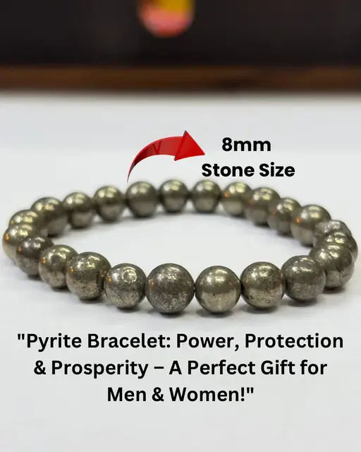 GemsForLuck Natural Pyrite Bracelet AAA Grade Lab-Certified Original Stretchable 8mm Faceted Real Crystal Unisex Bracelet For Prosperity, Abundance & Manifestation – image 7