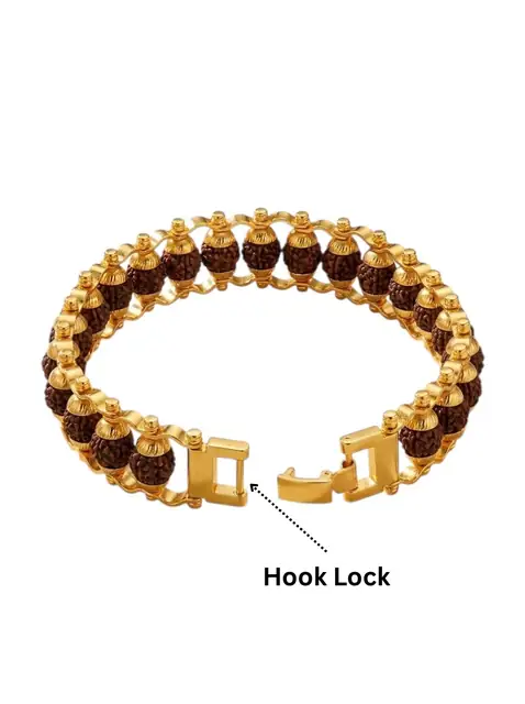 Premium 5 Mukhi Rudraksha Gold Plated Bracelet – Unisex – image 4
