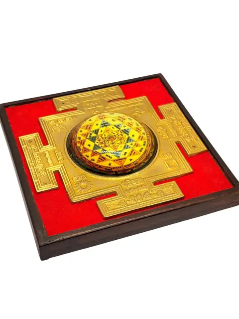 Laxmi Yantra in Brass with Wooden Frame (1 Pc) – image 6