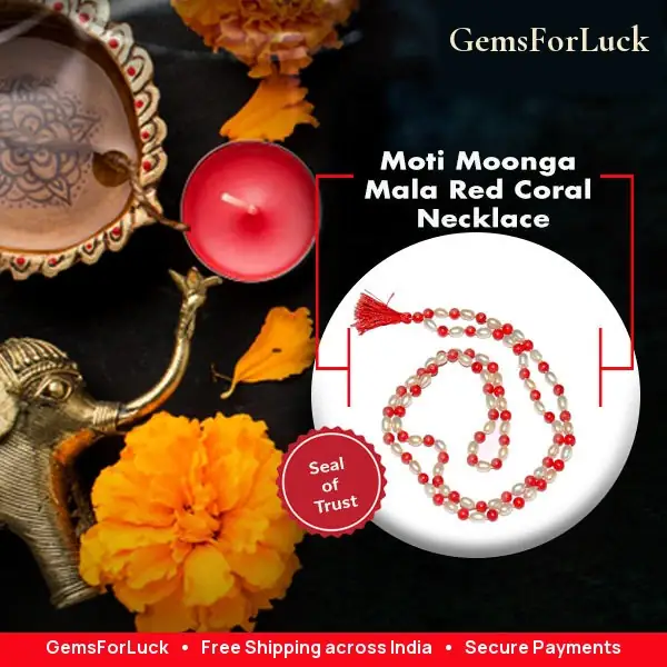 Moti Moonga Mala Red Coral Necklace – image 2