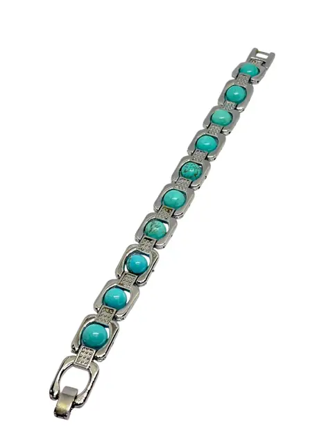 Natural Turquoise Bracelet (8mm) Original Feroza Stone – image 2