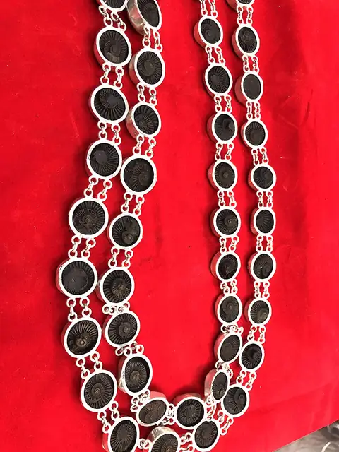 Original Shaligram Shila Kantha with Silver Cap – image 5