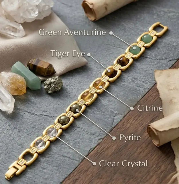 Premium Golden Multi-Stone Dhanyog Bracelet – image 2