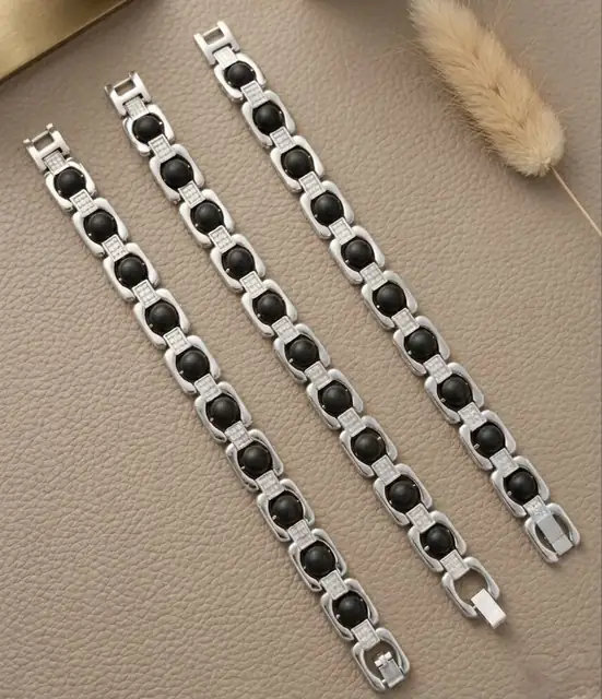 Premium Silver Plated Karungali Wood Bracelet – image 3