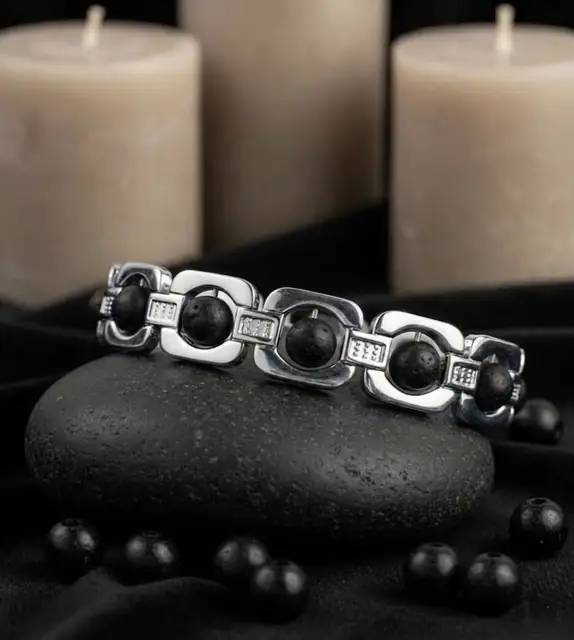 Premium Silver Plated Karungali Wood Bracelet – image 4