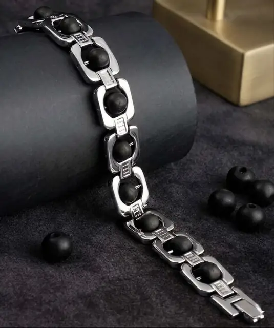 Premium Silver Plated Karungali Wood Bracelet – image 5