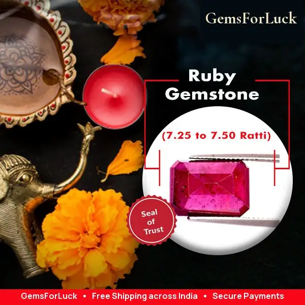 Ruby Gemstone Certified 7.25 To7.50 Ratti – image 2