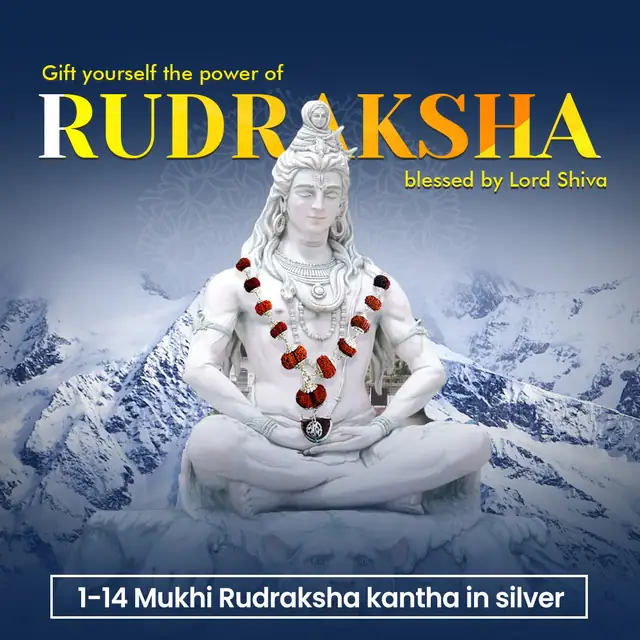 1 -14 Mukhi Rudraksha Silver Kantha indonesia – image 3