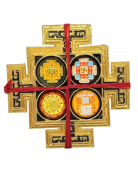 Sampurna Mahalaxmi Yantra Chowki in Brass – Sacred Wealth & Prosperity Idol for Home Temple & पूजा – image 6