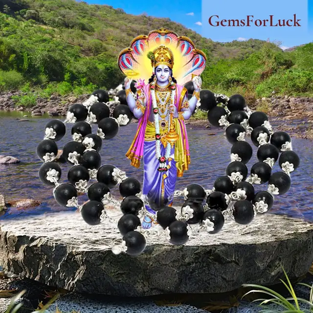 Shaligram Mala in Pure Silver