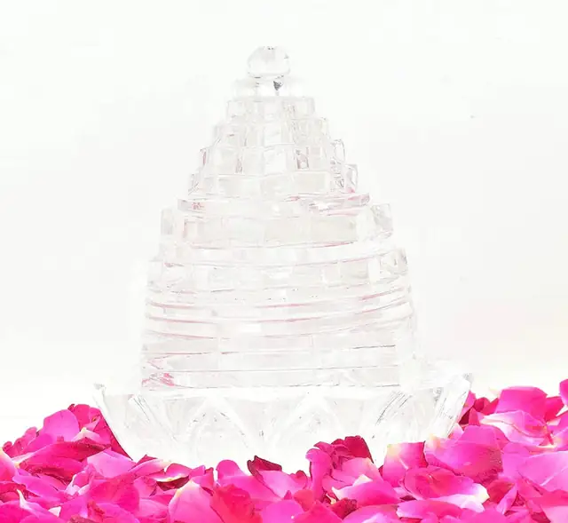 Sphatik Shree Yantra With Flower top Quality – image 3