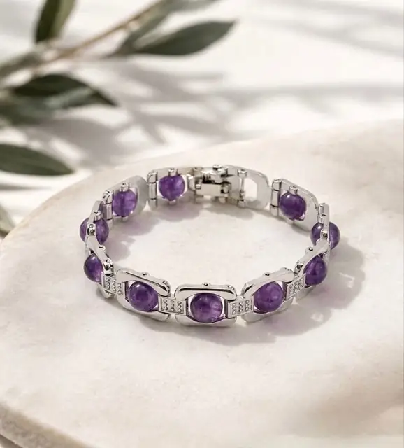 Stylish Amethyst Bracelet for Men & Women – image 3