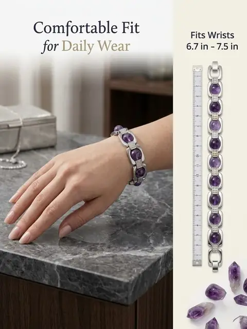 Stylish Amethyst Bracelet for Men & Women – image 4