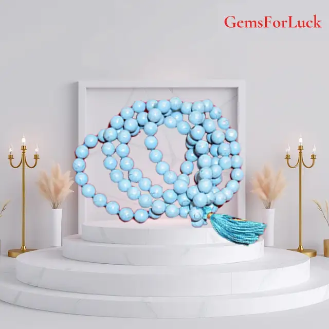 Turquoise/Firoza Hand Knotted Mala