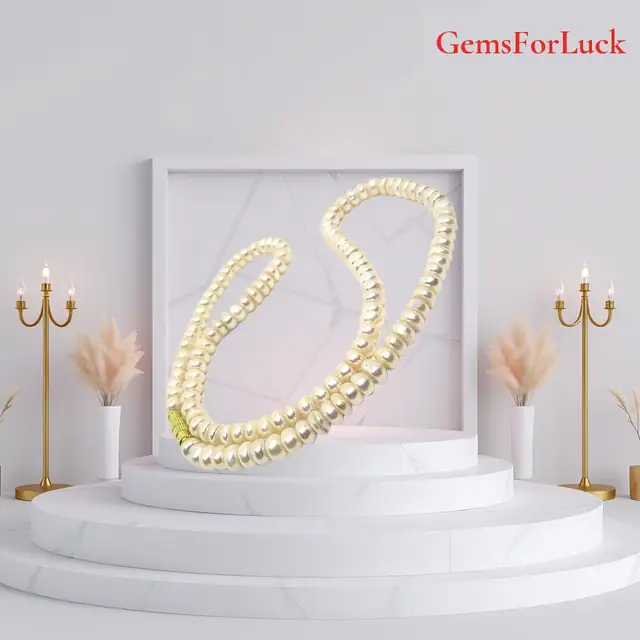 White Real Pearl Saccha Moti Mala