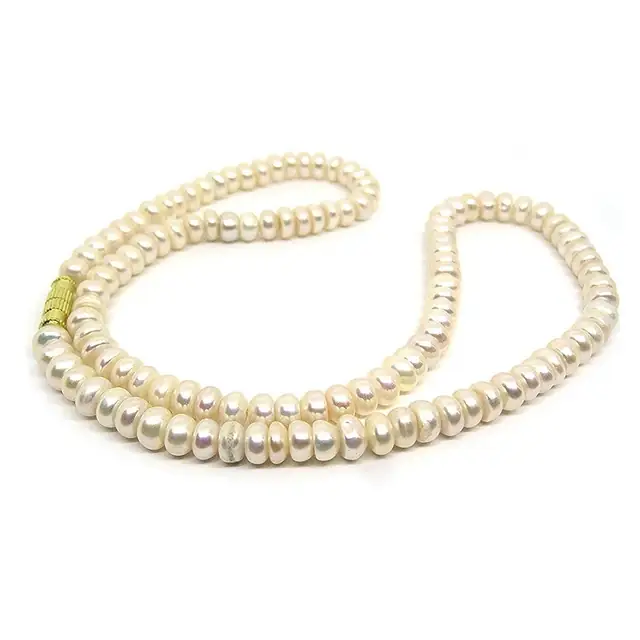 White Real Pearl Saccha Moti Mala – image 3